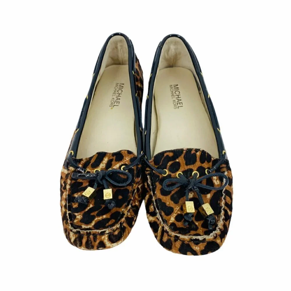 Michael Kors Animal Print Leather Loafers Sz 8.5 - Picture 2 of 12